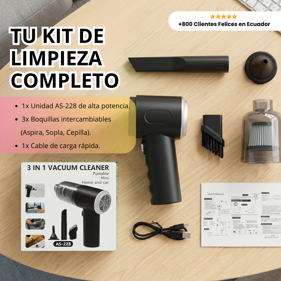 Mini Aspiradora Inalambrica 3 en 1